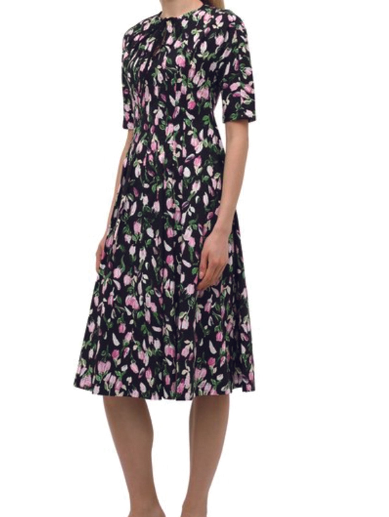 Marni Tulip Print Pleated Shirt Dress