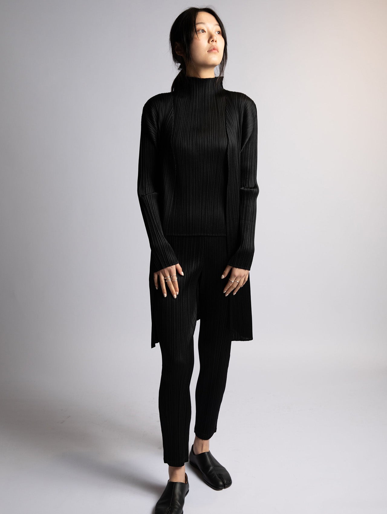 Pleats Please Issey Miyake Black Cropped Basic Pants