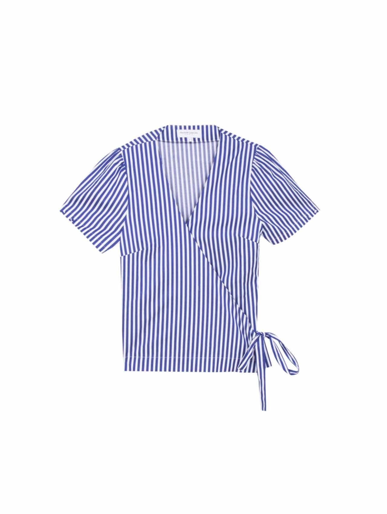 Maison Labiche Ultramarine Stripe Wrap Top