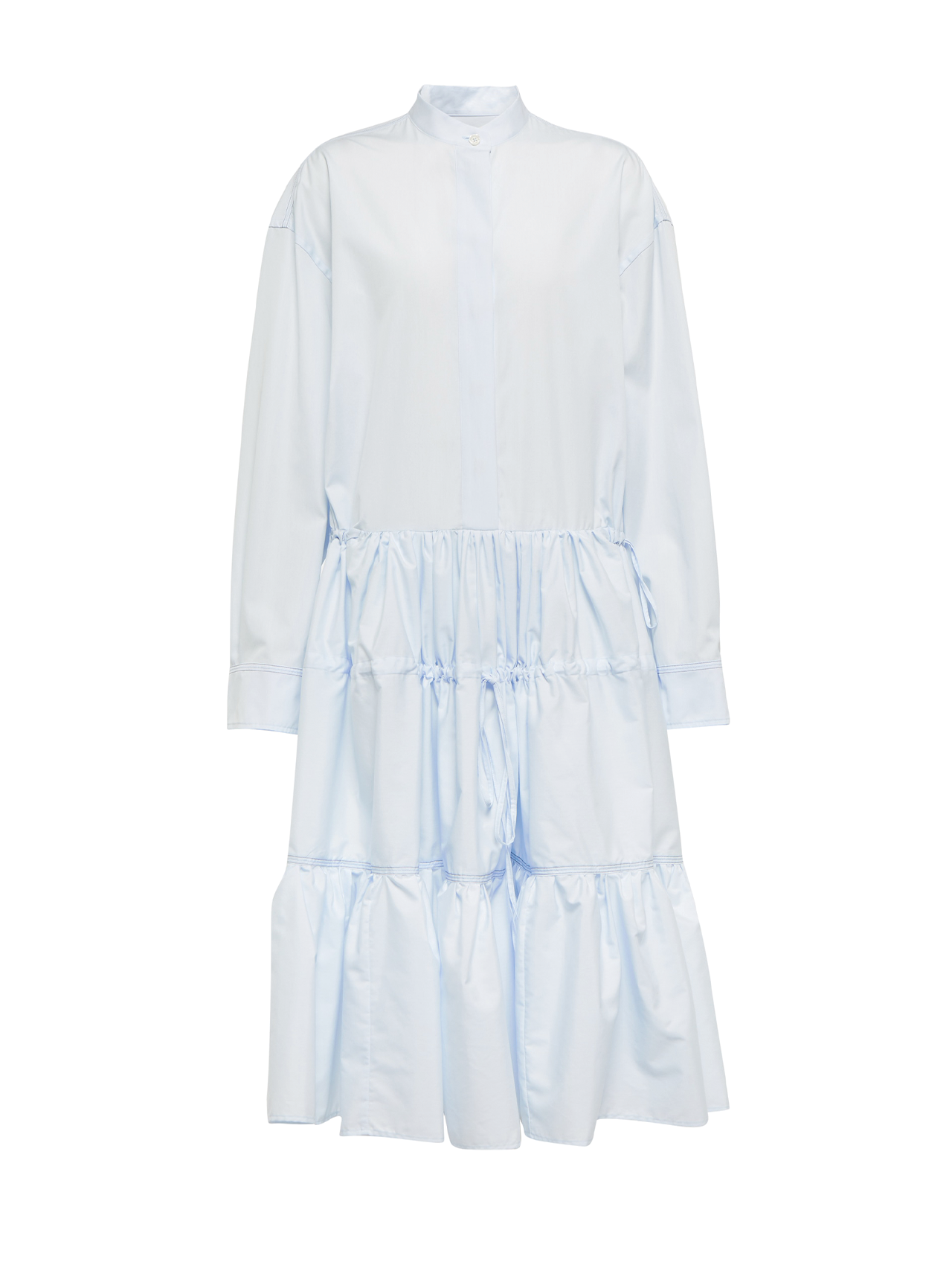 Marni Blue Ruched Chemisier Dress