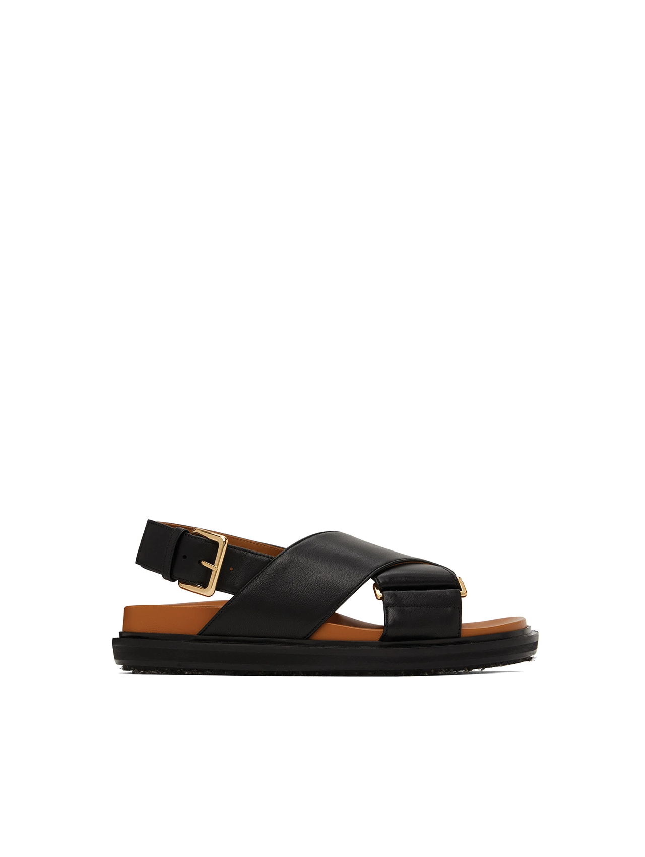 Marni Black & Brown Fussbett Sandals