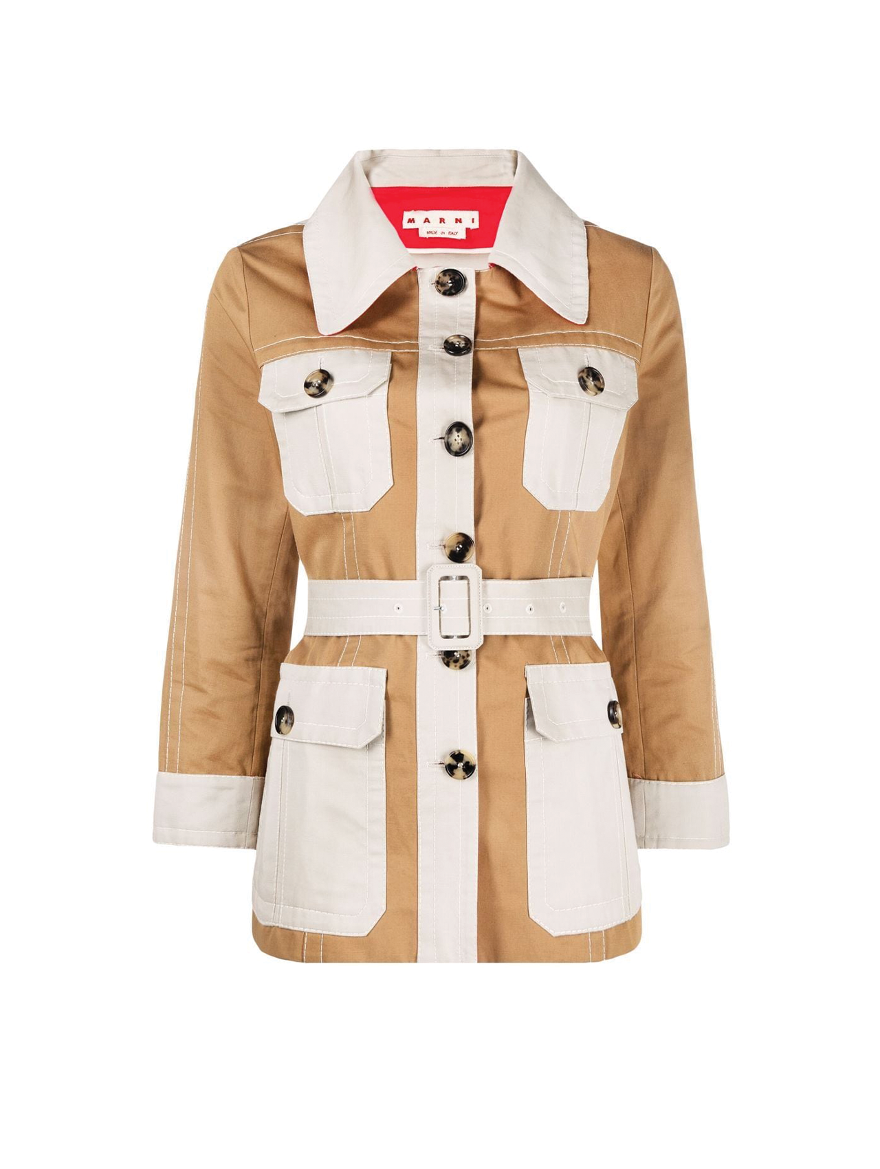 Camel clearance belted jacket