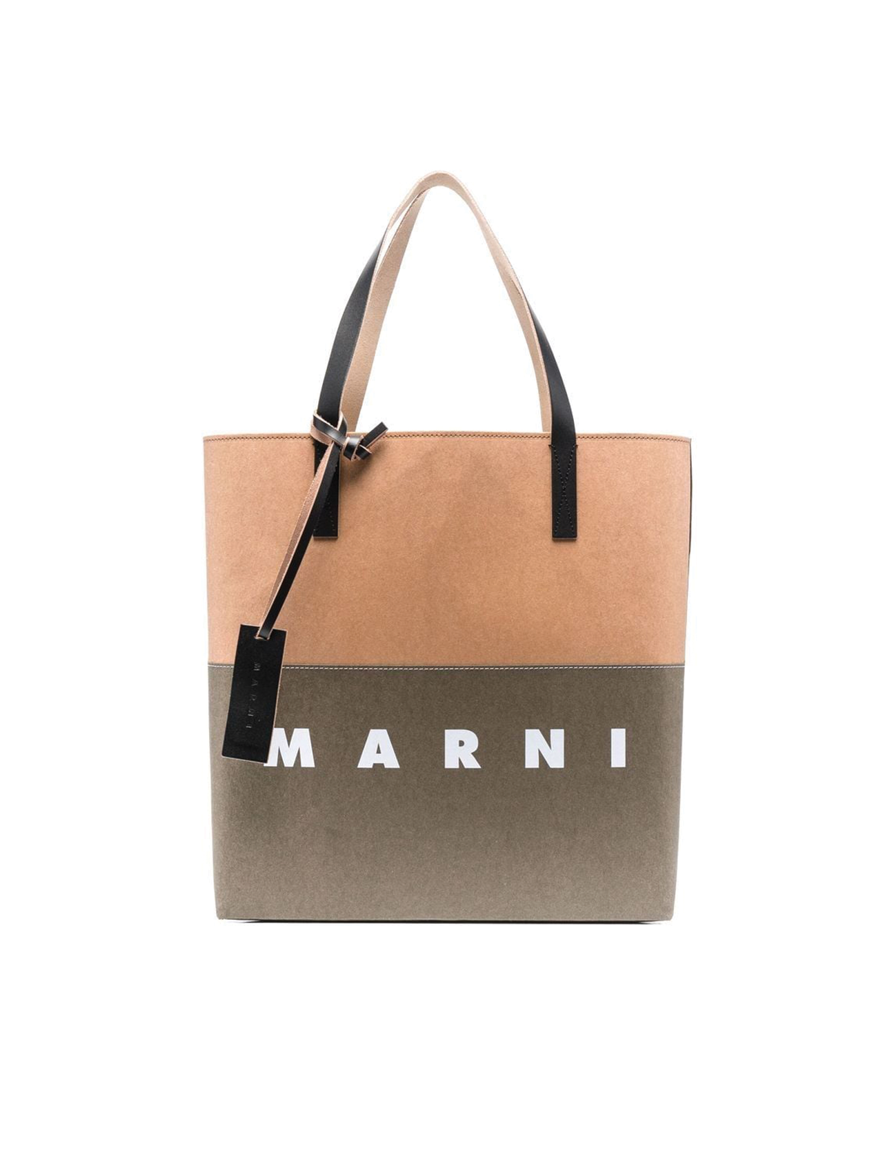 Marni Camel/Khaki Colour Block Tote