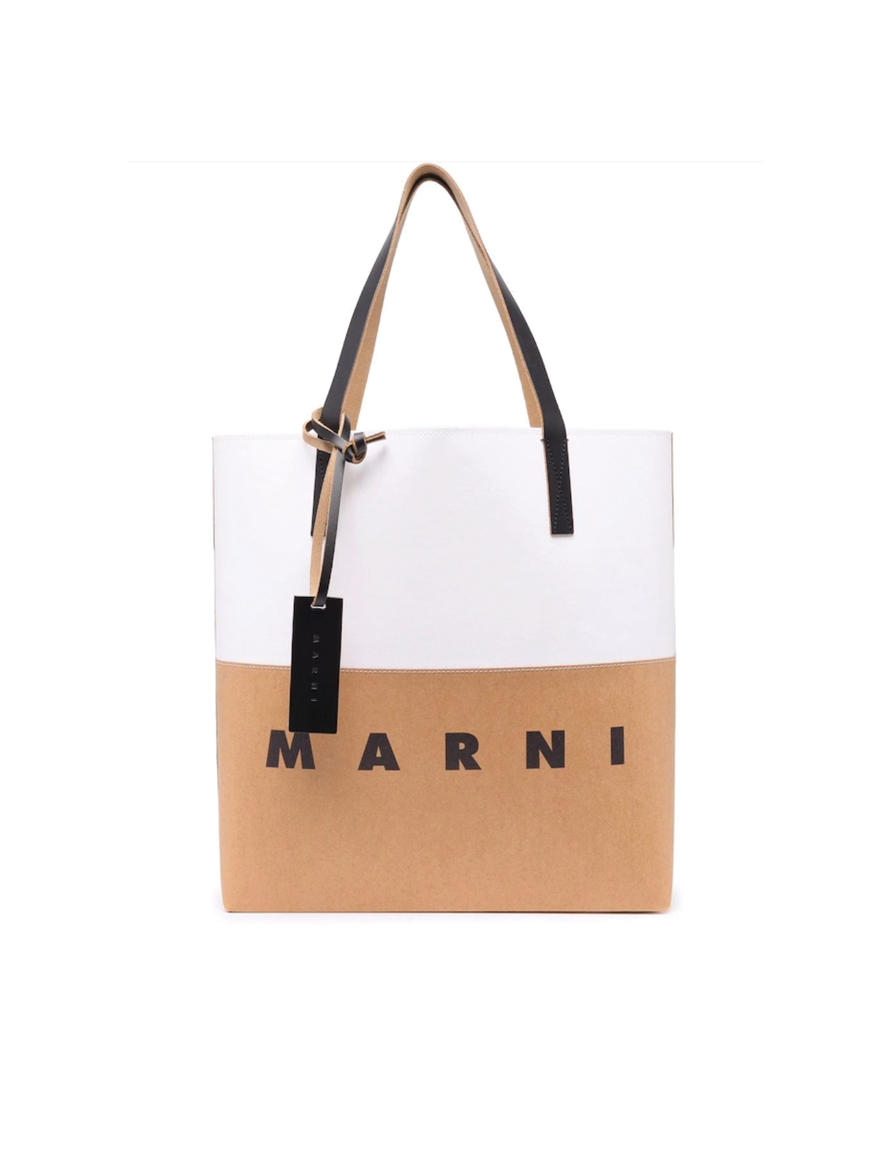 Marni White/Camel Colour Block Tote