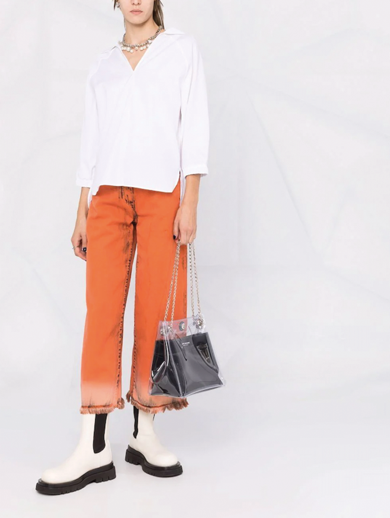 Marni White Spread Collar Blouse