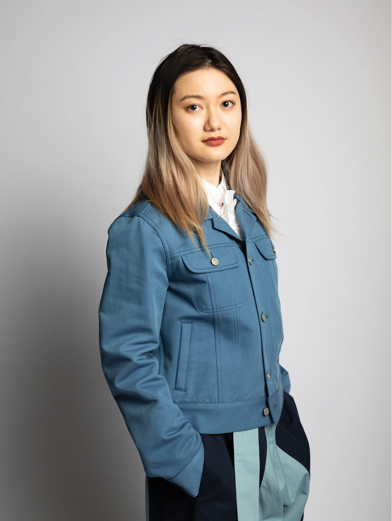 MM6 Blue Cropped Jacket