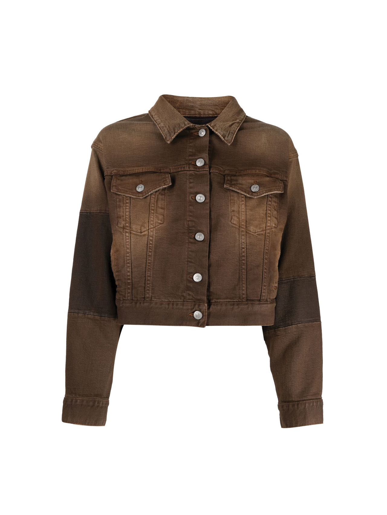 MM6 Brown Cropped Denim Jacket