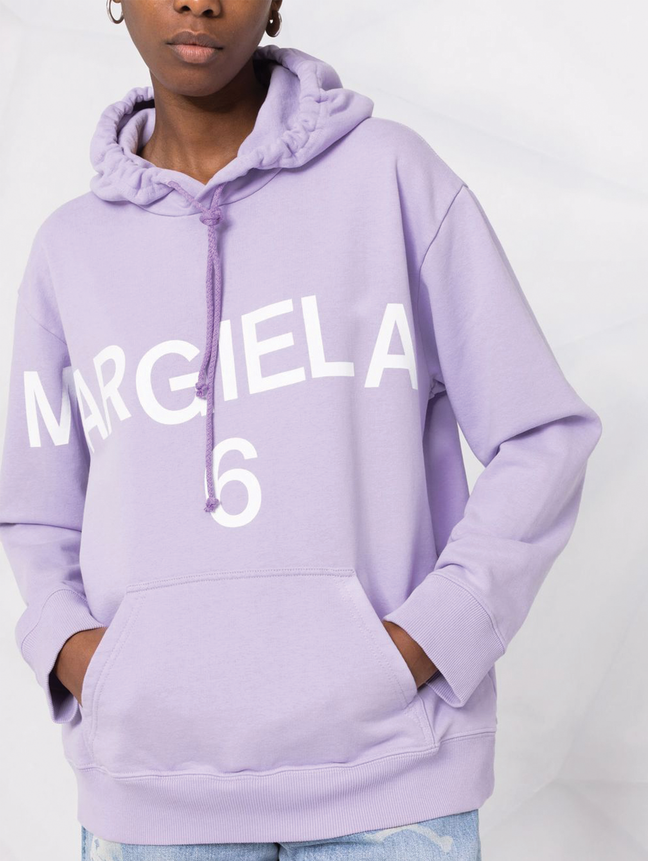 MM6 Lilac Maxi Logo Hoodie