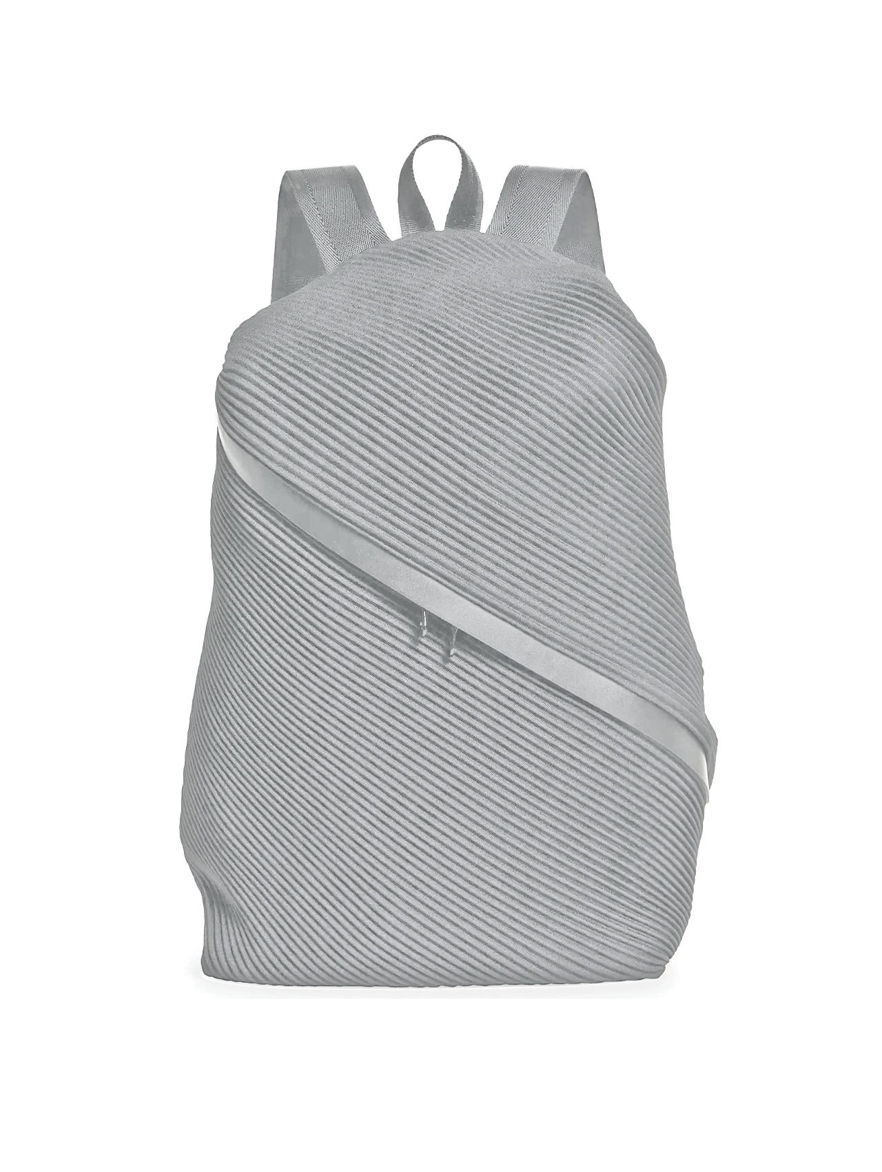 Please Please Issey Miyake Light Grey Bias Pleats Backpack