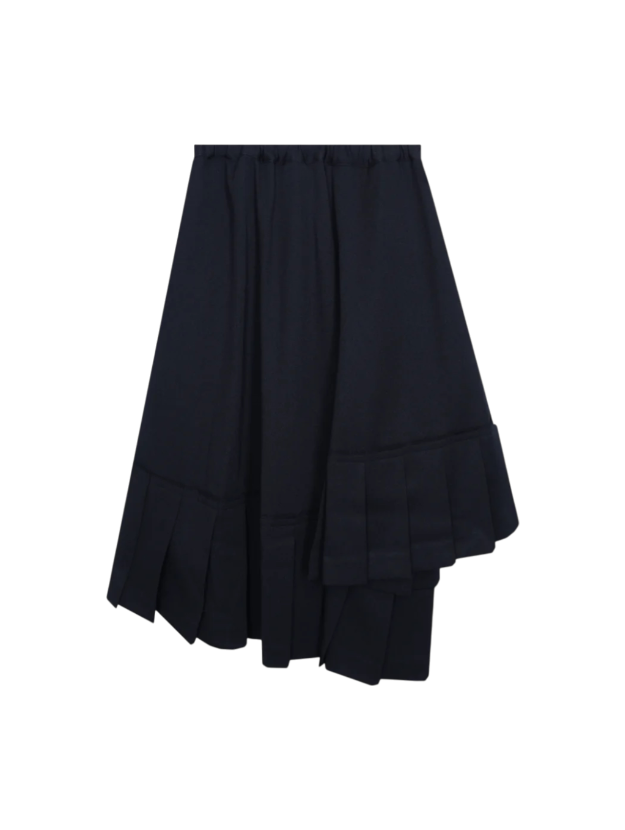 CDG CDG Black Asymmetric Pleated Skirt