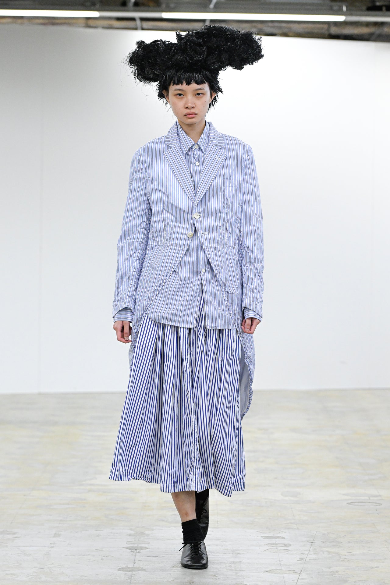 CDG CDG Blue Striped Runway Skirt