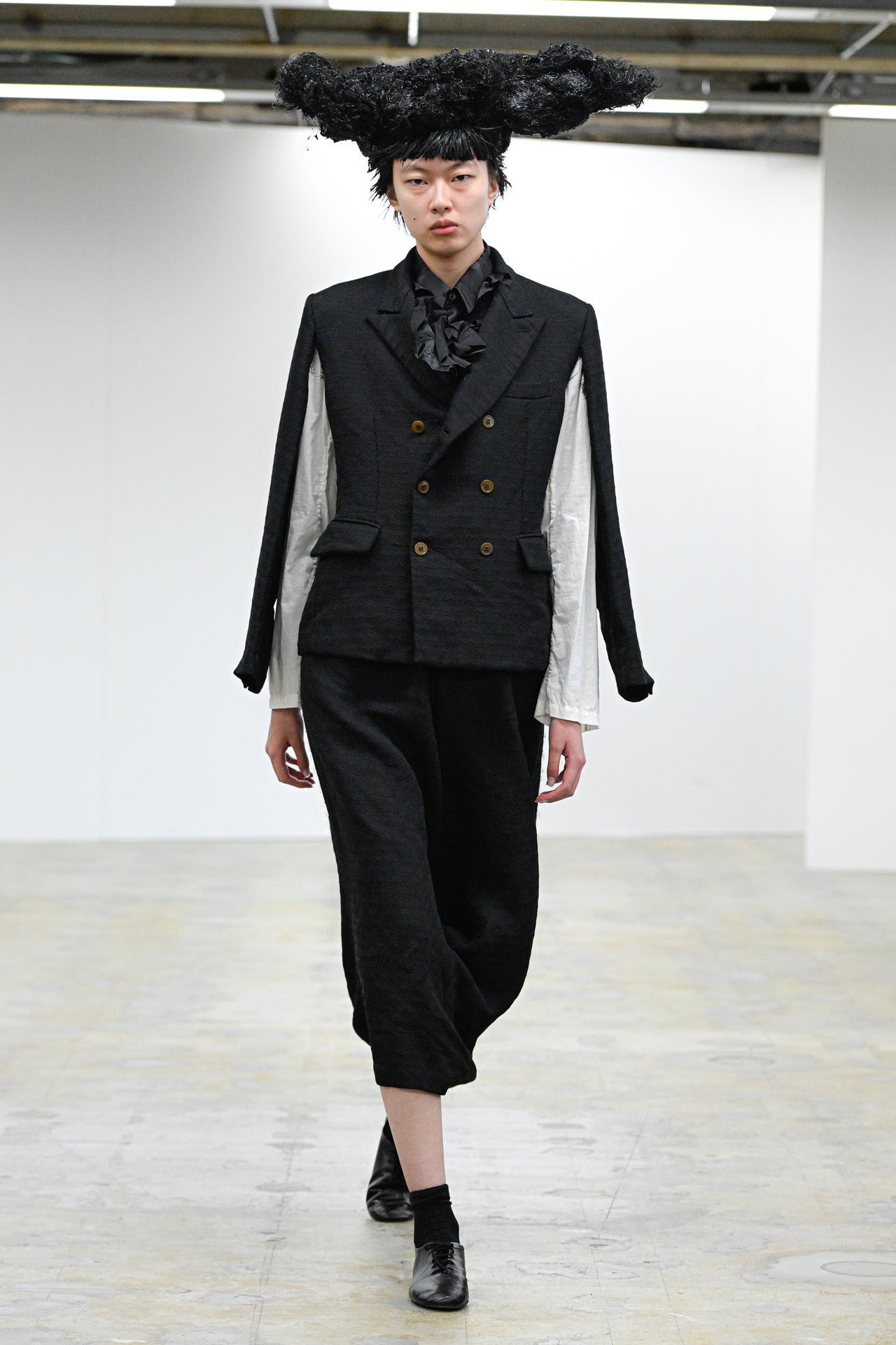 CDG CDG Black Four-Sleeve Runway Double-Breasted Jacket