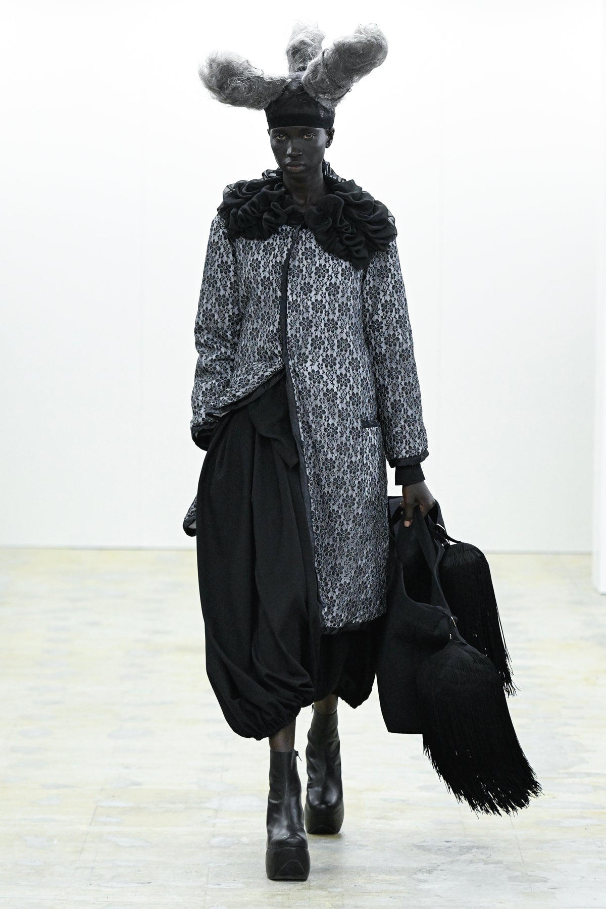 CDG Mainline Black Runway Lace Overlay Coat