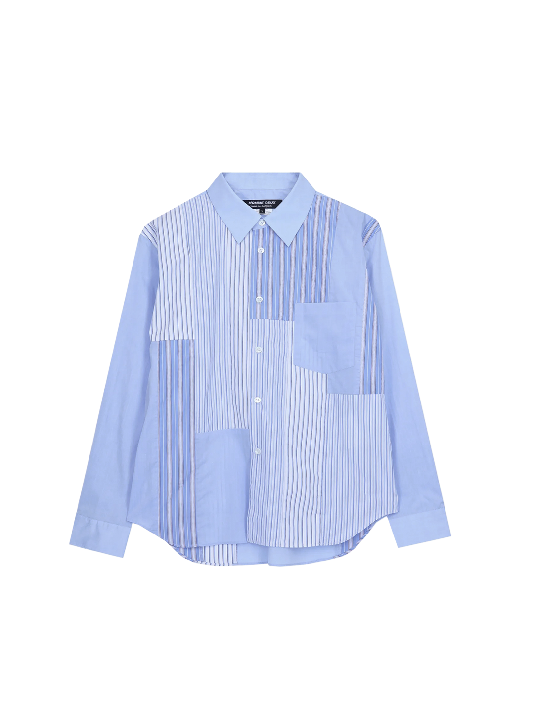 CDG Homme Deux Blue Patchwork Shirt