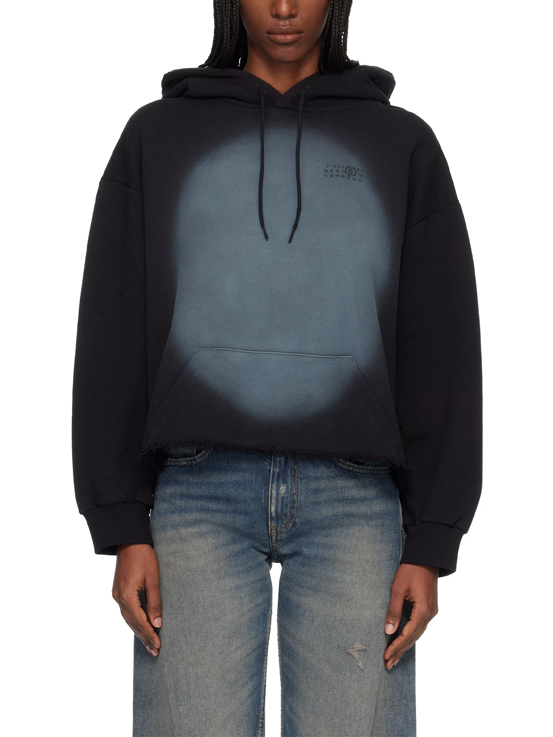 MM6 Black Spray Paint Hoodie