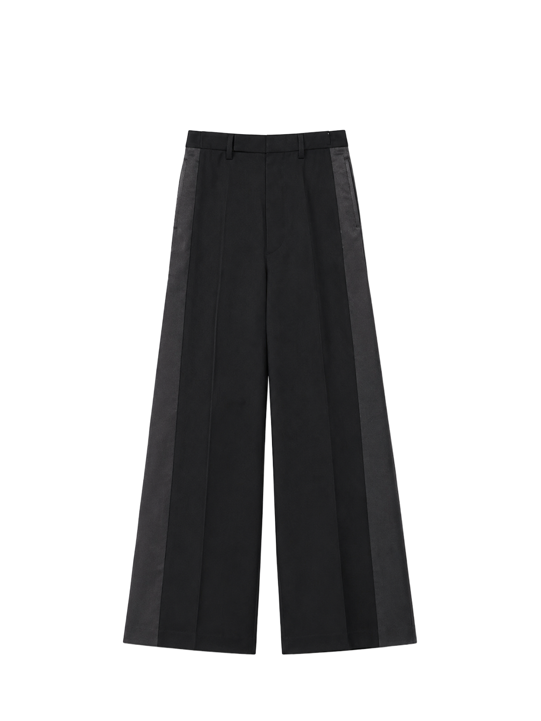 MM6 Black Silk Panel Tailored Trousers