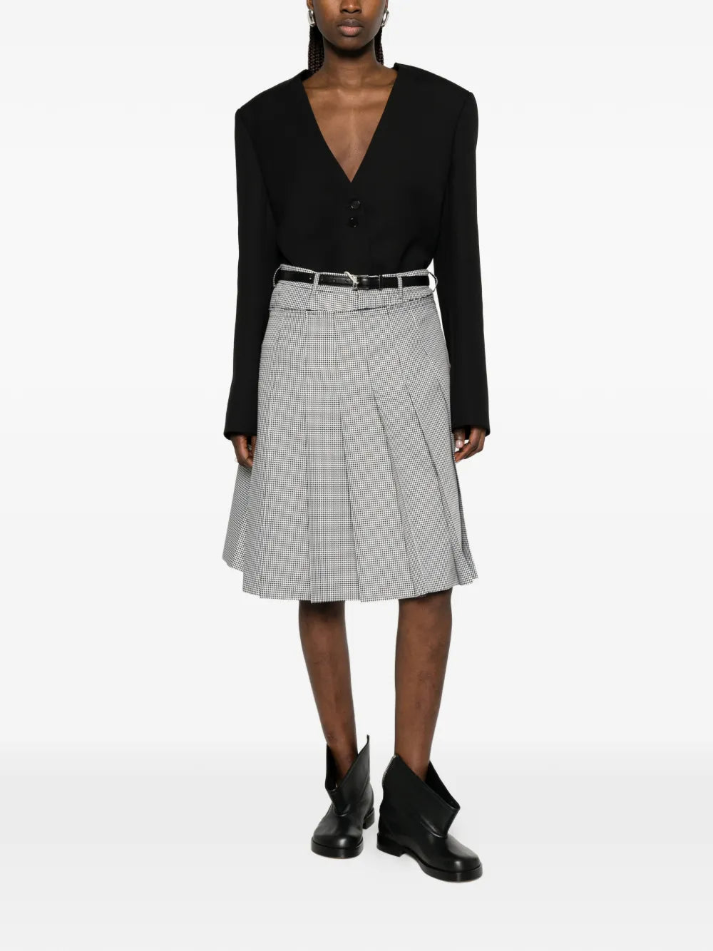 CDG CDG Asymmetrical Houndstooth Pants Skirt