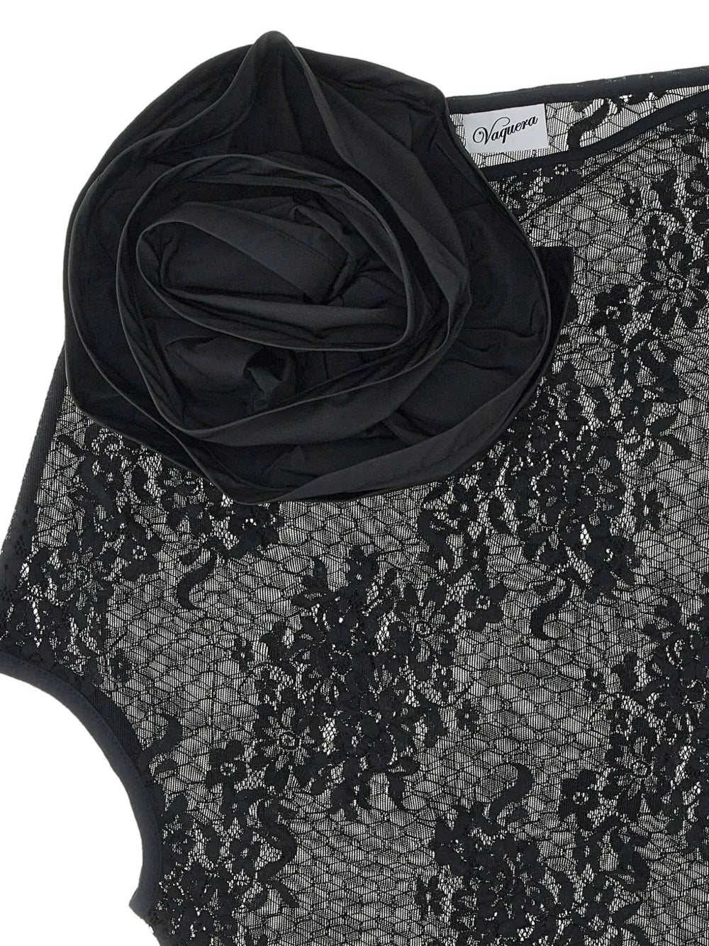 Vaquera Black Lace Rose Top