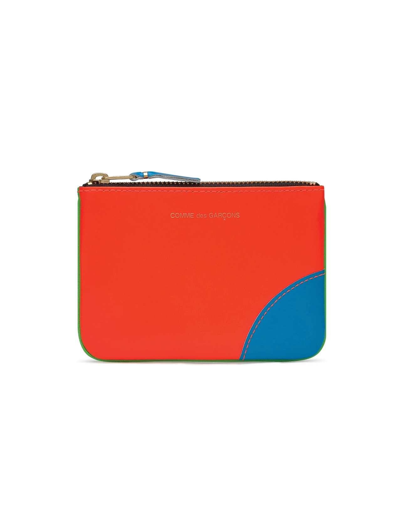 CDG Wallet Orange/Green Super Fluo Zip Pouch