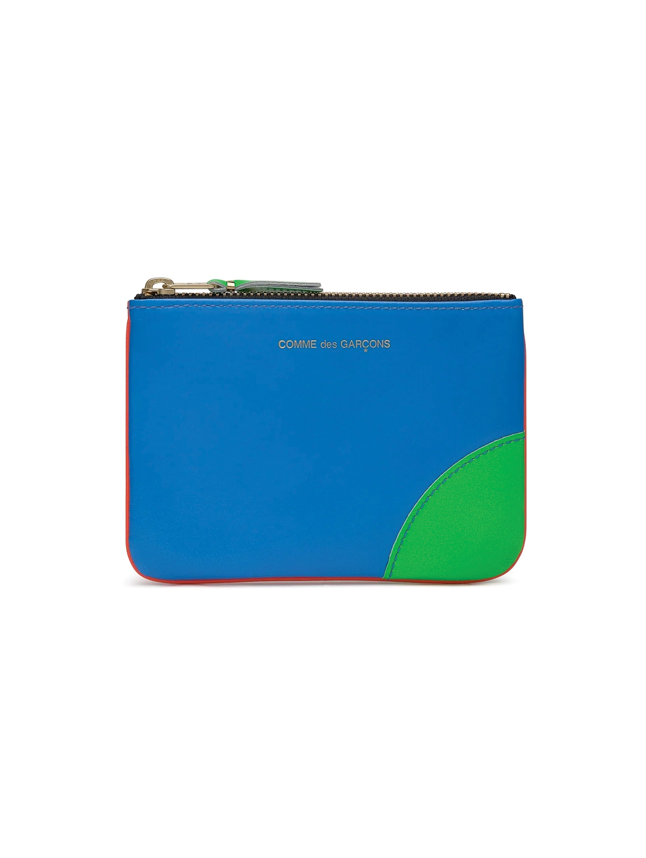CDG Wallet Blue/Orange Super Fluo Zip Pouch