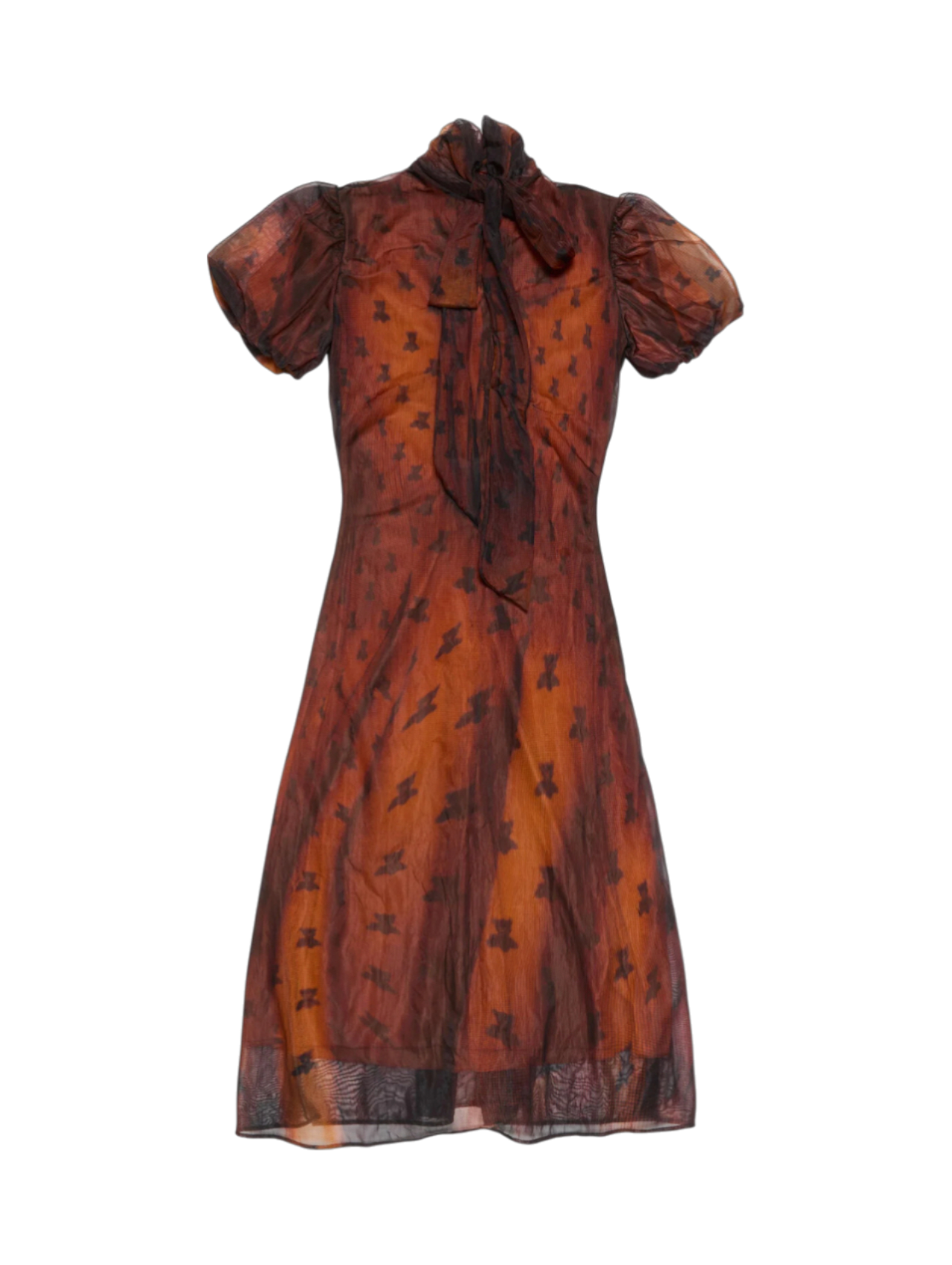 Acne Studios Rust Brown Bow Dress