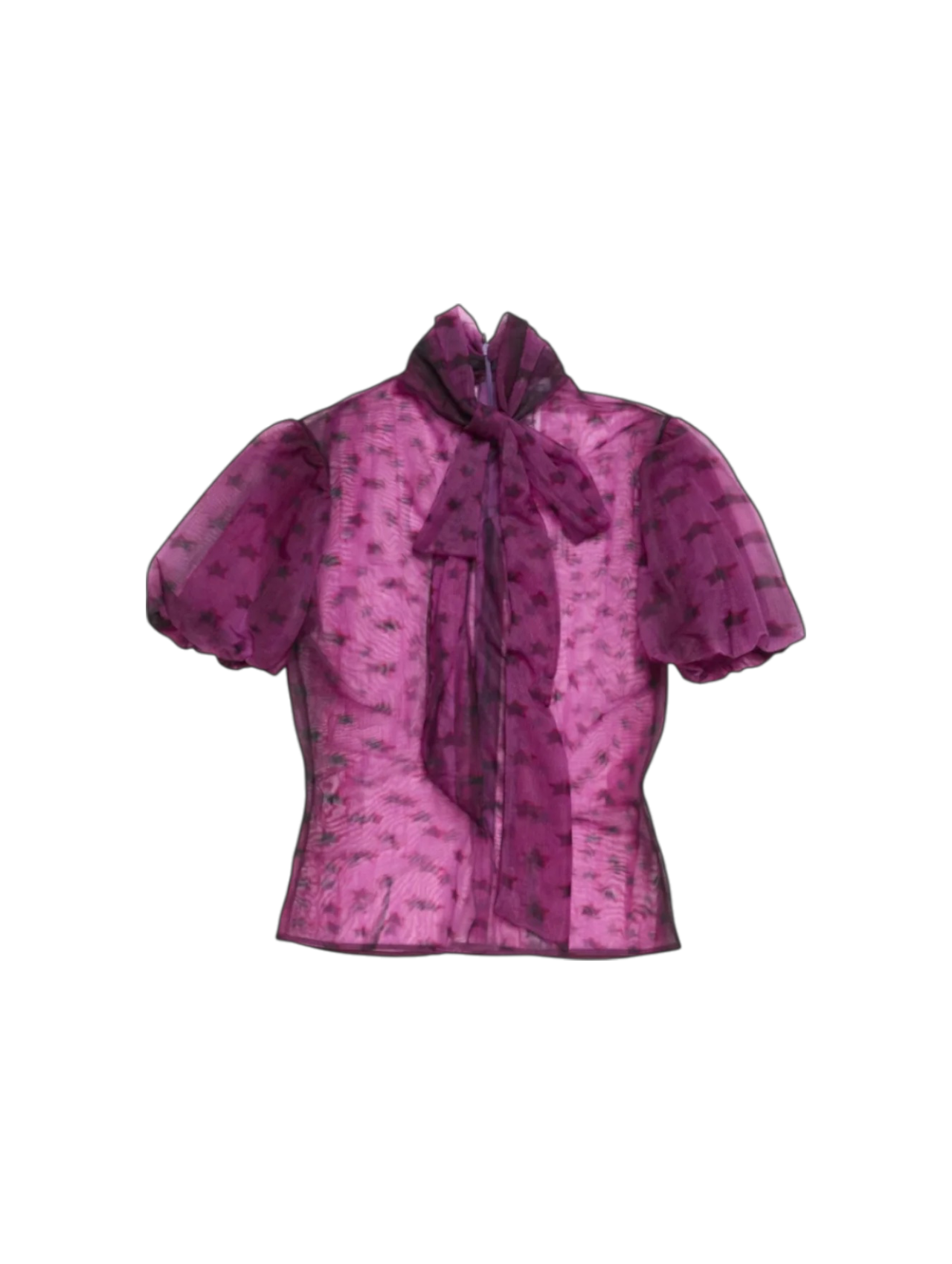 Acne Studios Bright Purple Sheer Bow Blouse