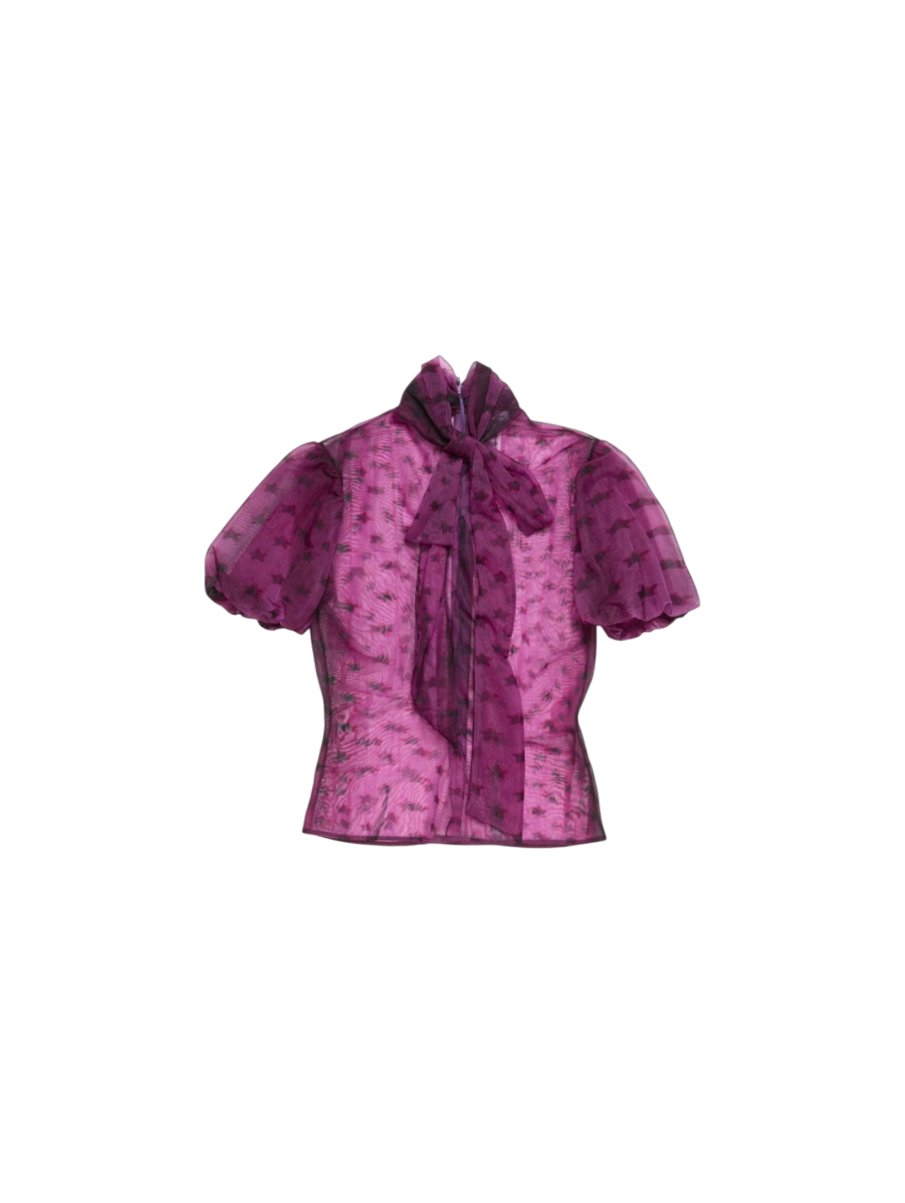 Acne Studios Bright Purple Sheer Bow Blouse
