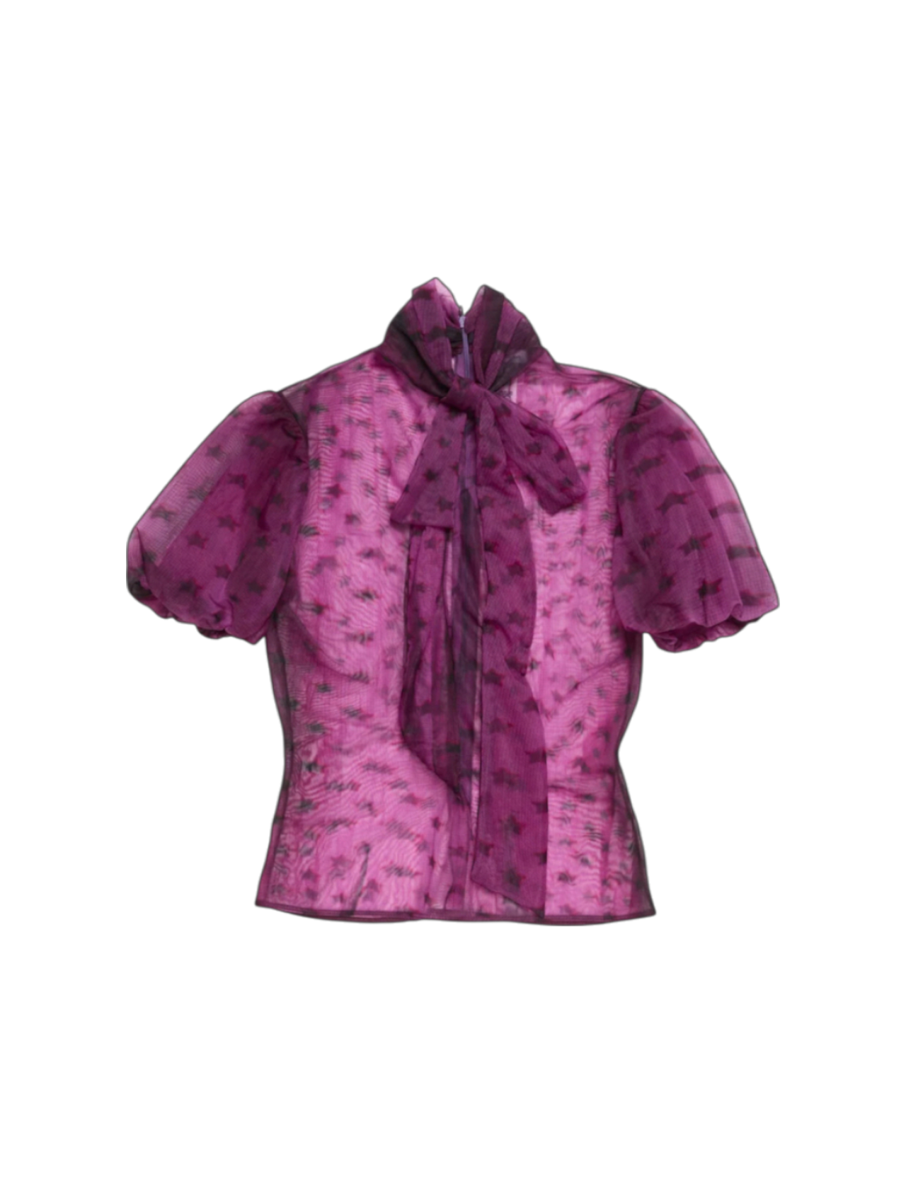 Acne Studios Bright Purple Sheer Bow Blouse