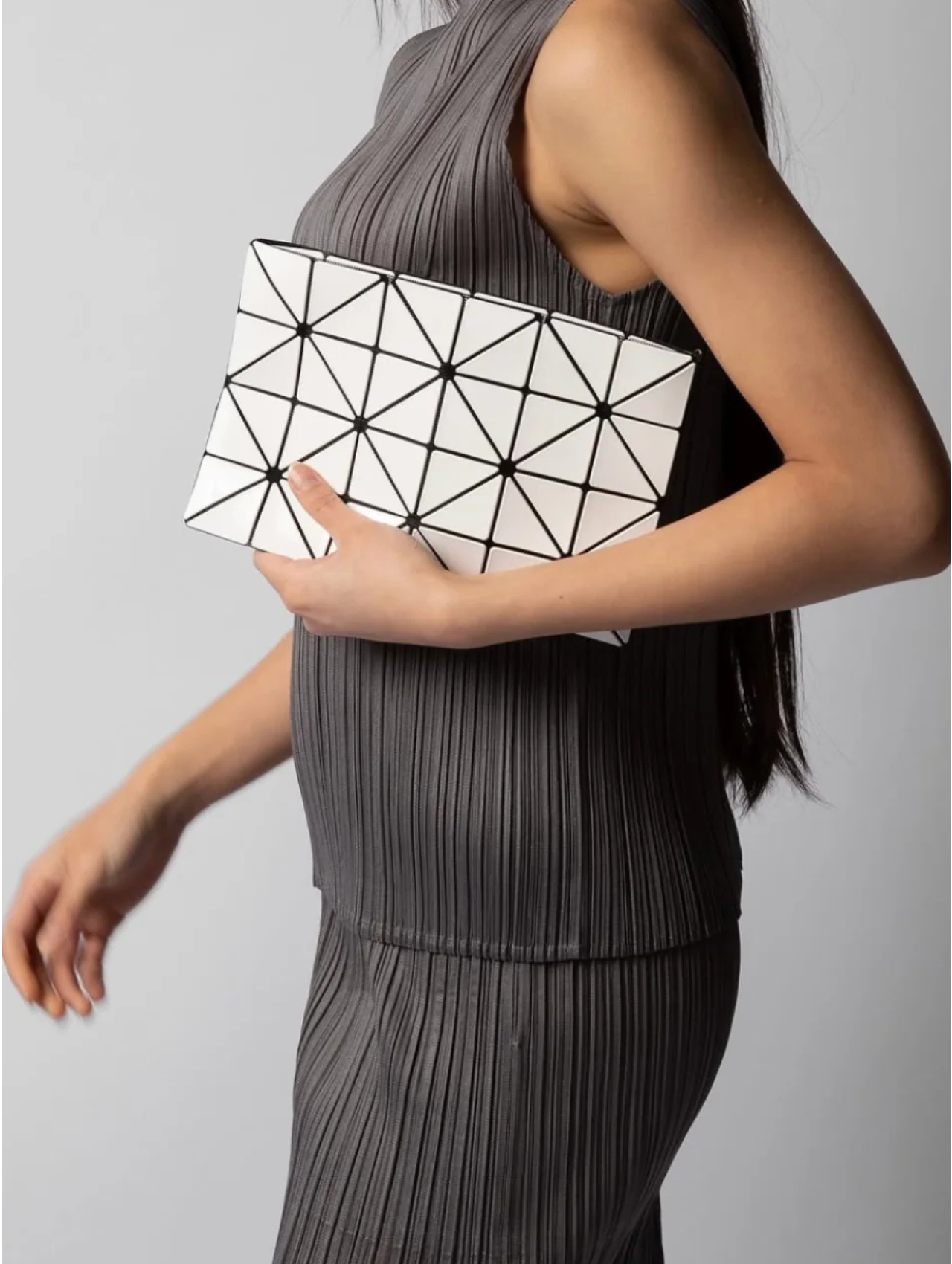 Bao Bao Issey Miyake White Lucent Pouch