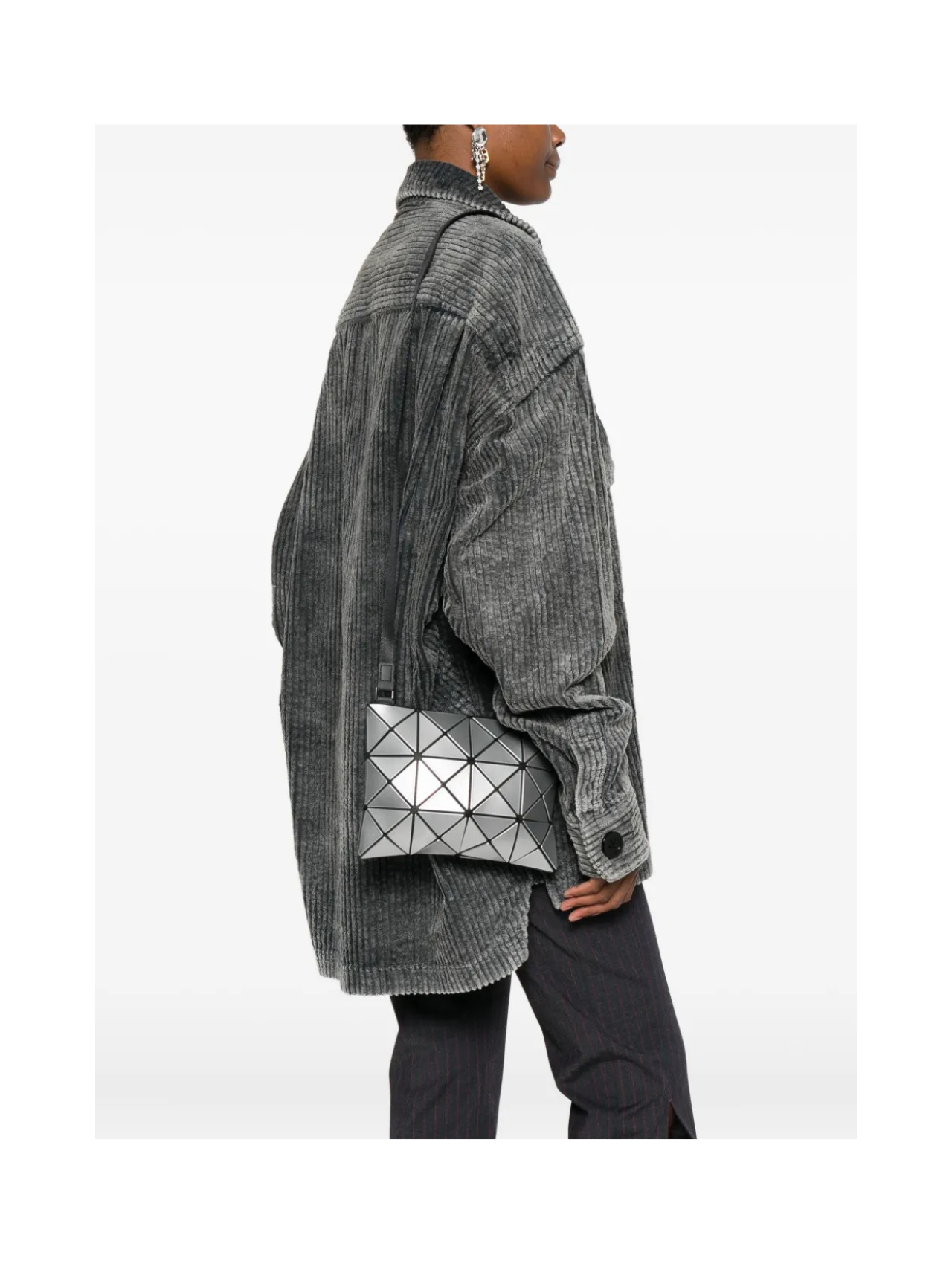 Bao Bao Issey Miyake Silver Crossbody Shoulder Bag