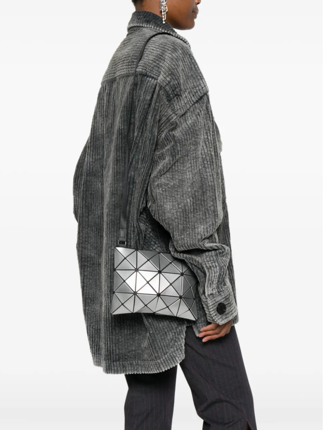Bao Bao Issey Miyake Silver Crossbody Shoulder Bag