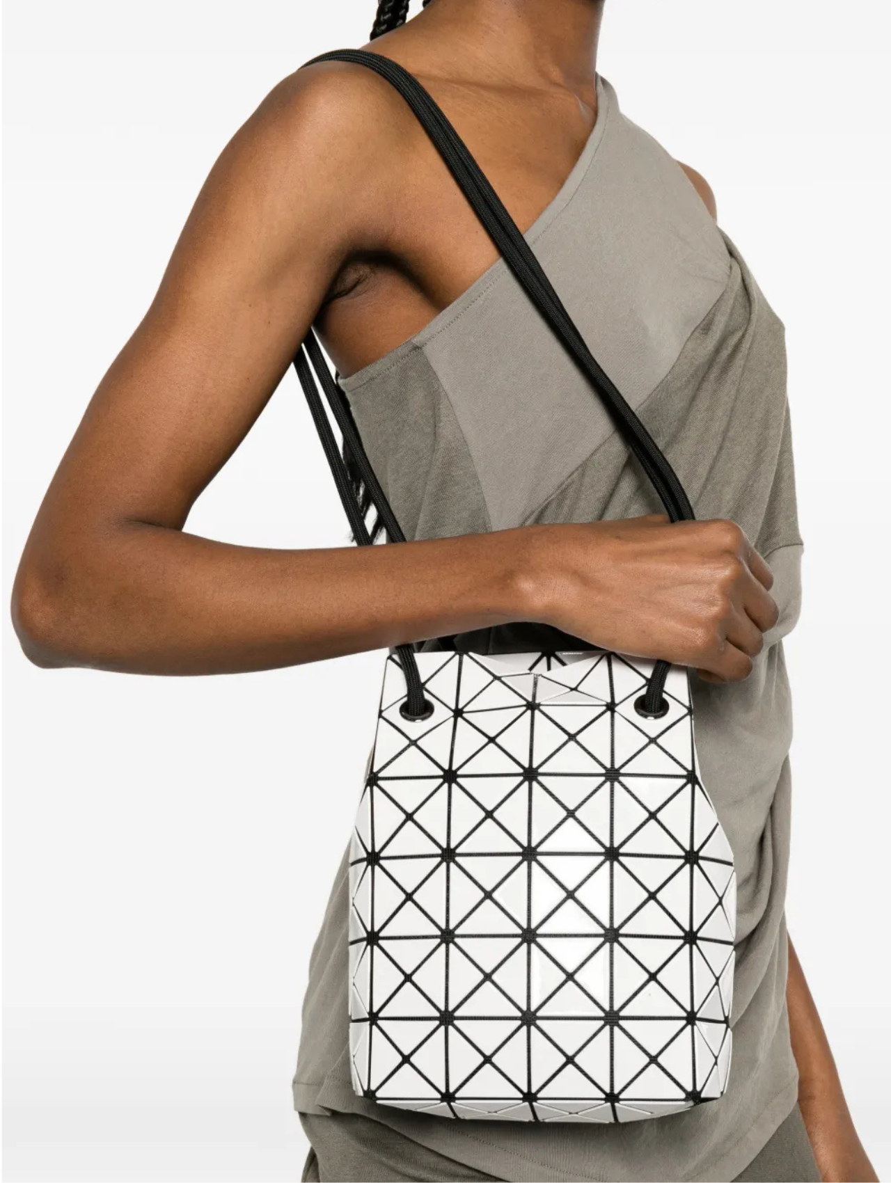 Bao Bao Issey Miyake White Wring Bag