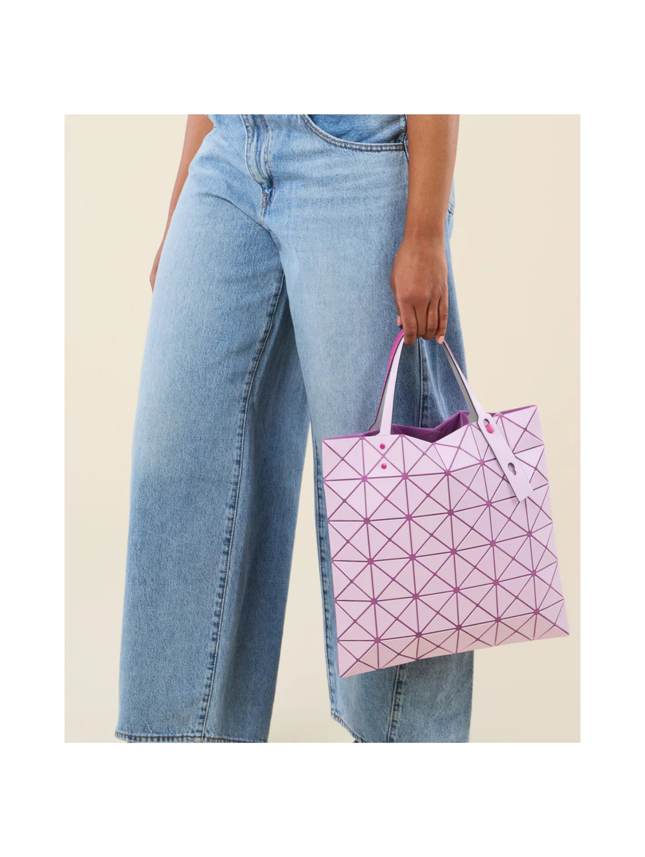Bao Bao Issey Miyake Matte Magenta/Lt Pink Lucent Tote