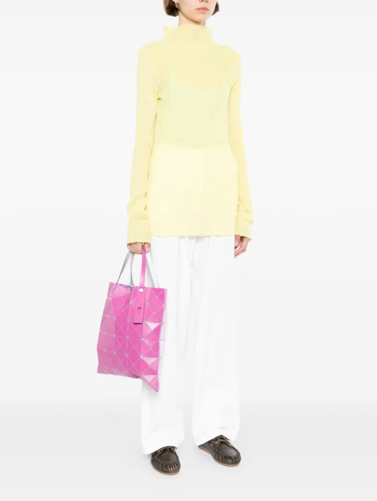 Bao Bao Issey Miyake Matte Magenta/Lt Pink Lucent Tote