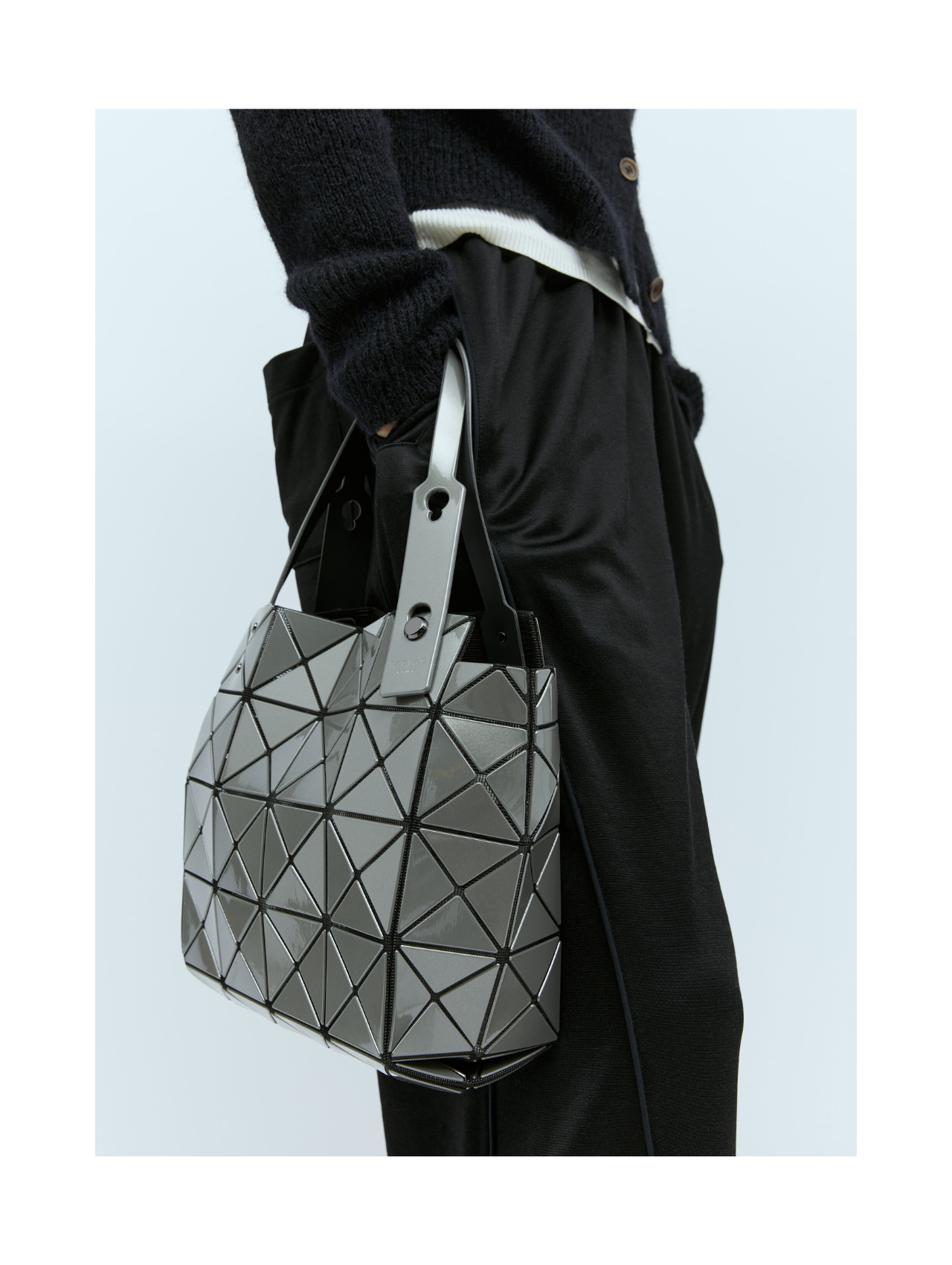 Bao Bao Issey Miyake Metallic Silver Small Carat Bag