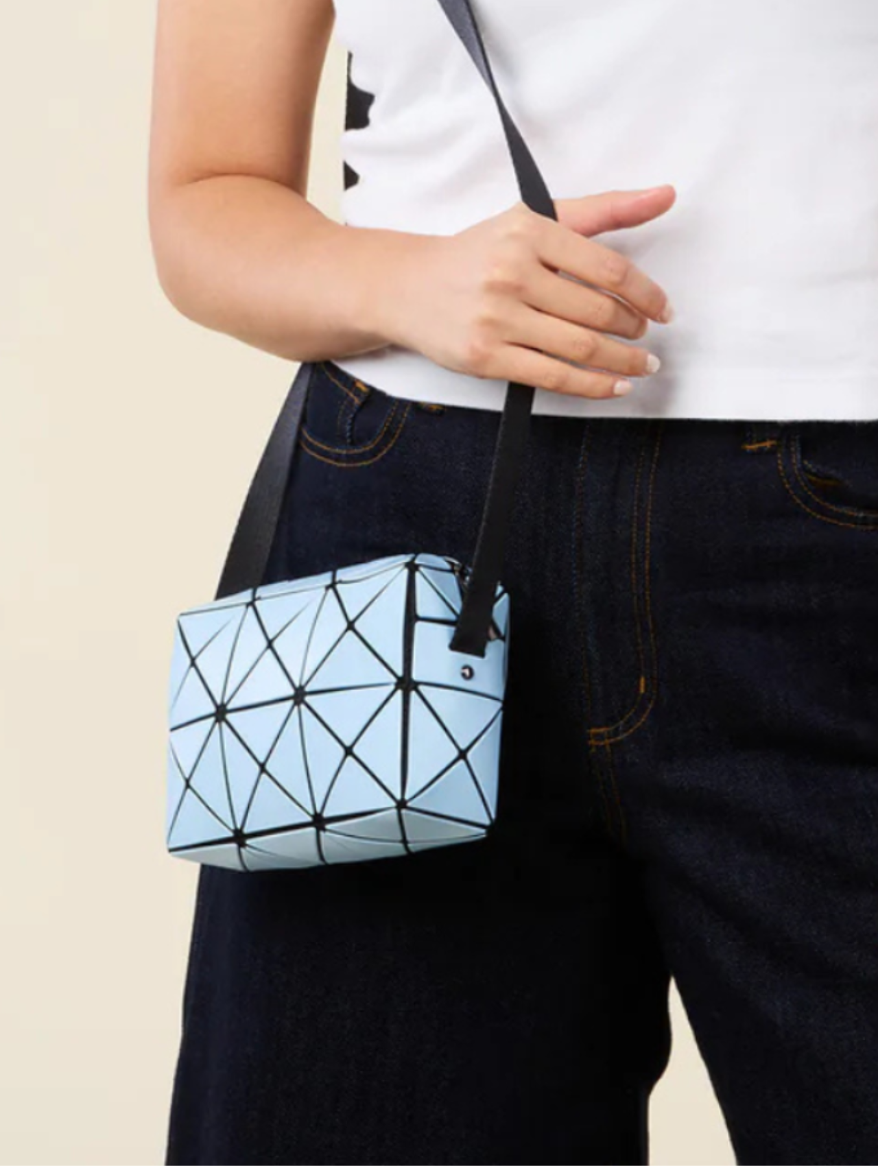 Bao Bao Issey Miyake  Matte Pale Blue Crossbody Cuboid