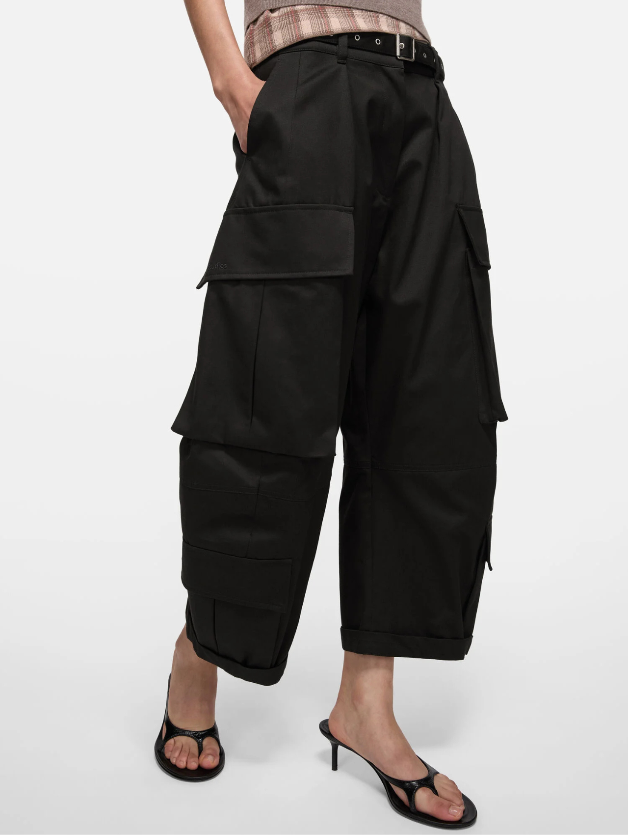 Acne Studios Black Twill Cargo Trousers