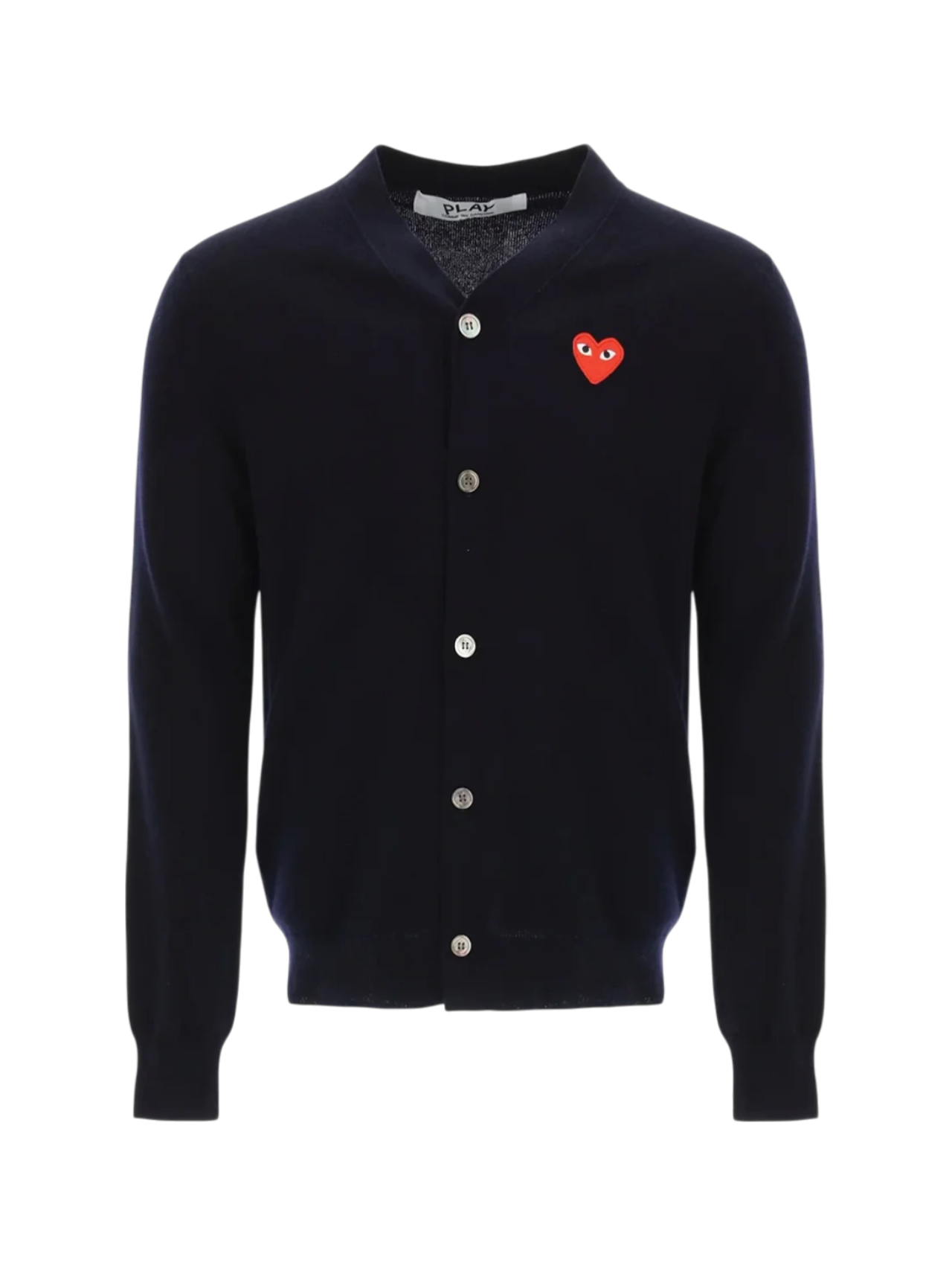 CDG PLAY Navy V-Neck Cardigan