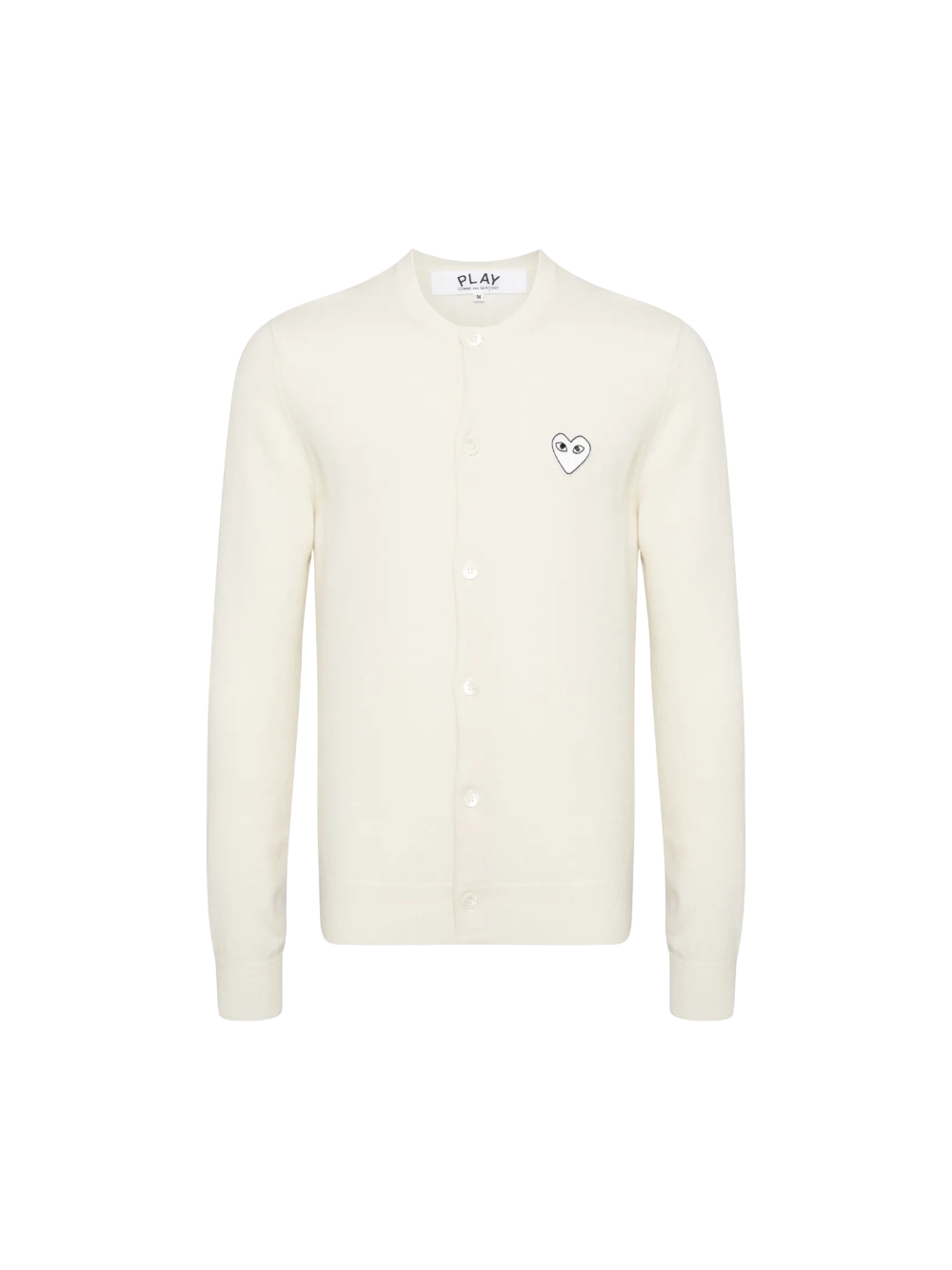 CDG Play Natural Logo Patch Cardigan