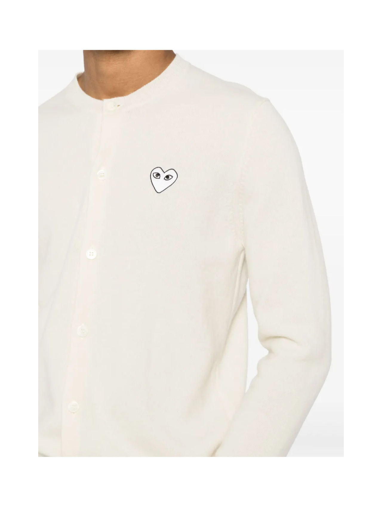 CDG Play Natural Logo Patch Cardigan