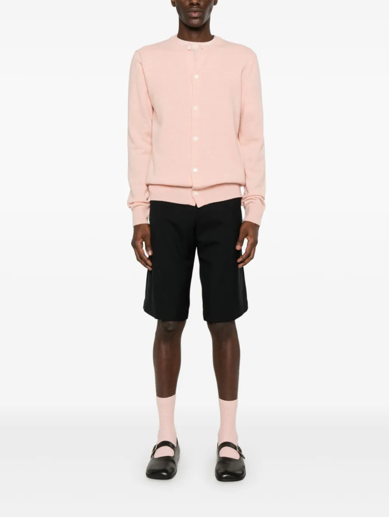 CDG Play Light Pink Logo Patch Cardigan