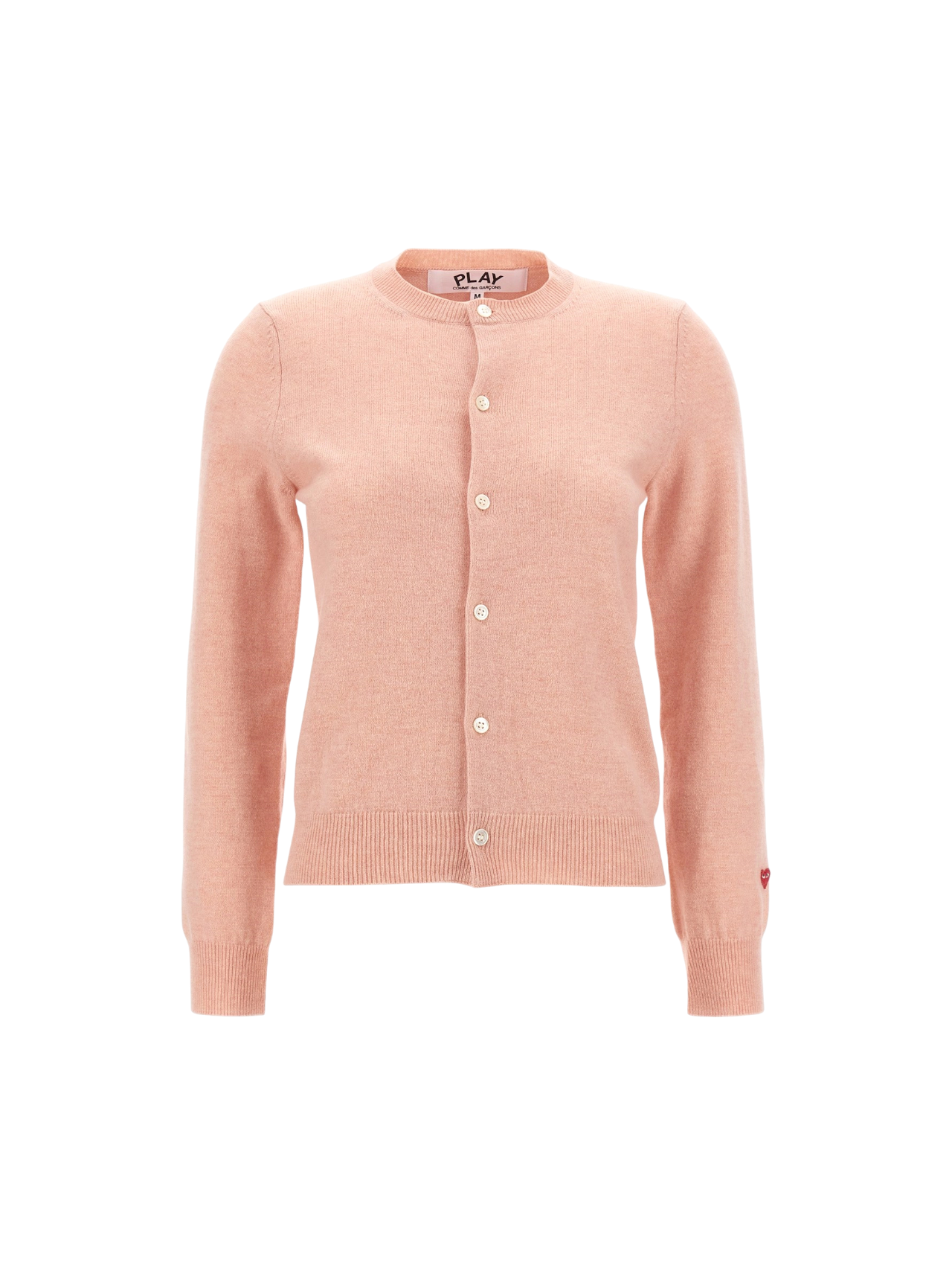 CDG Play Light Pink Logo Patch Cardigan