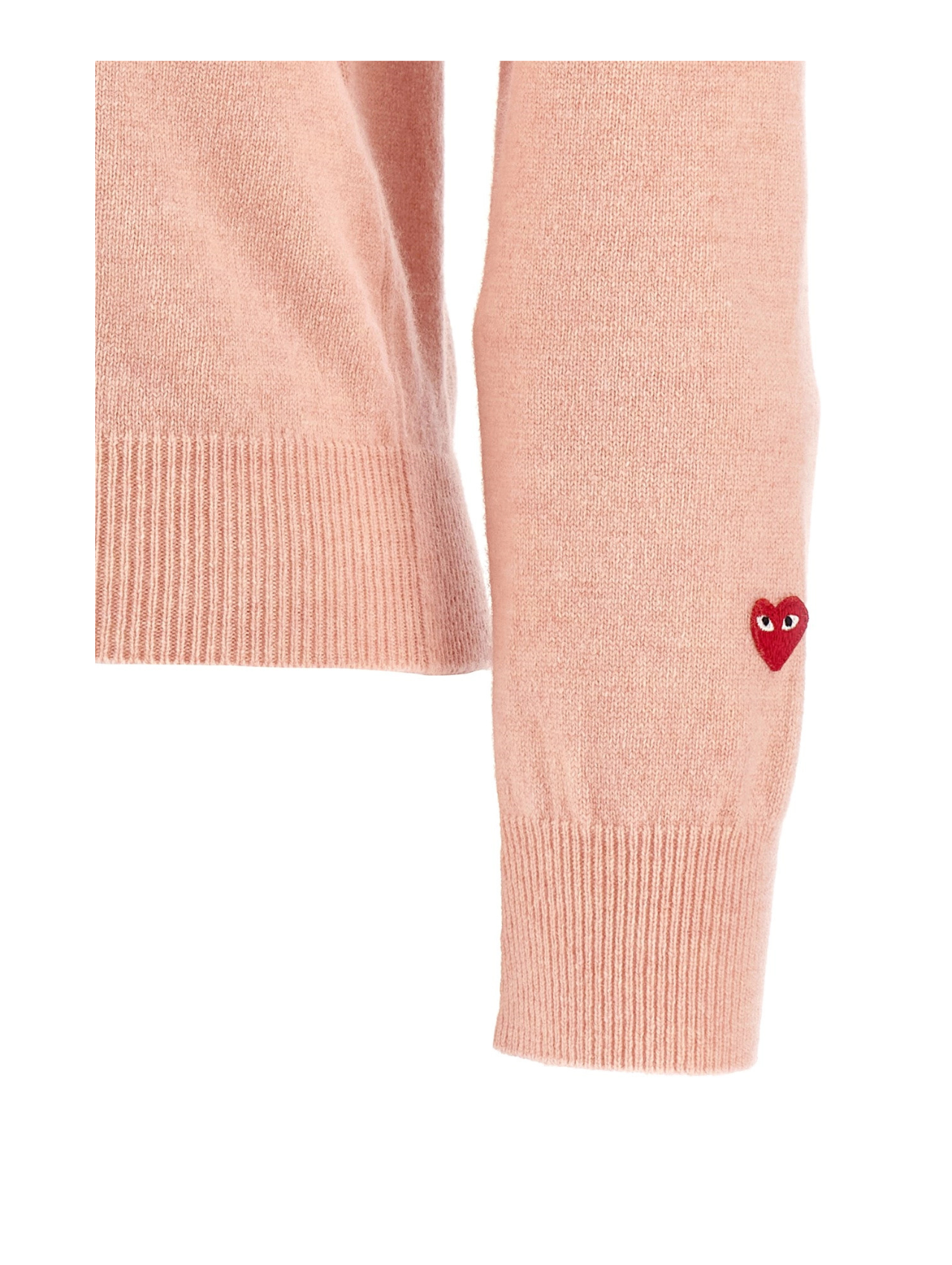 CDG Play Light Pink Logo Patch Cardigan