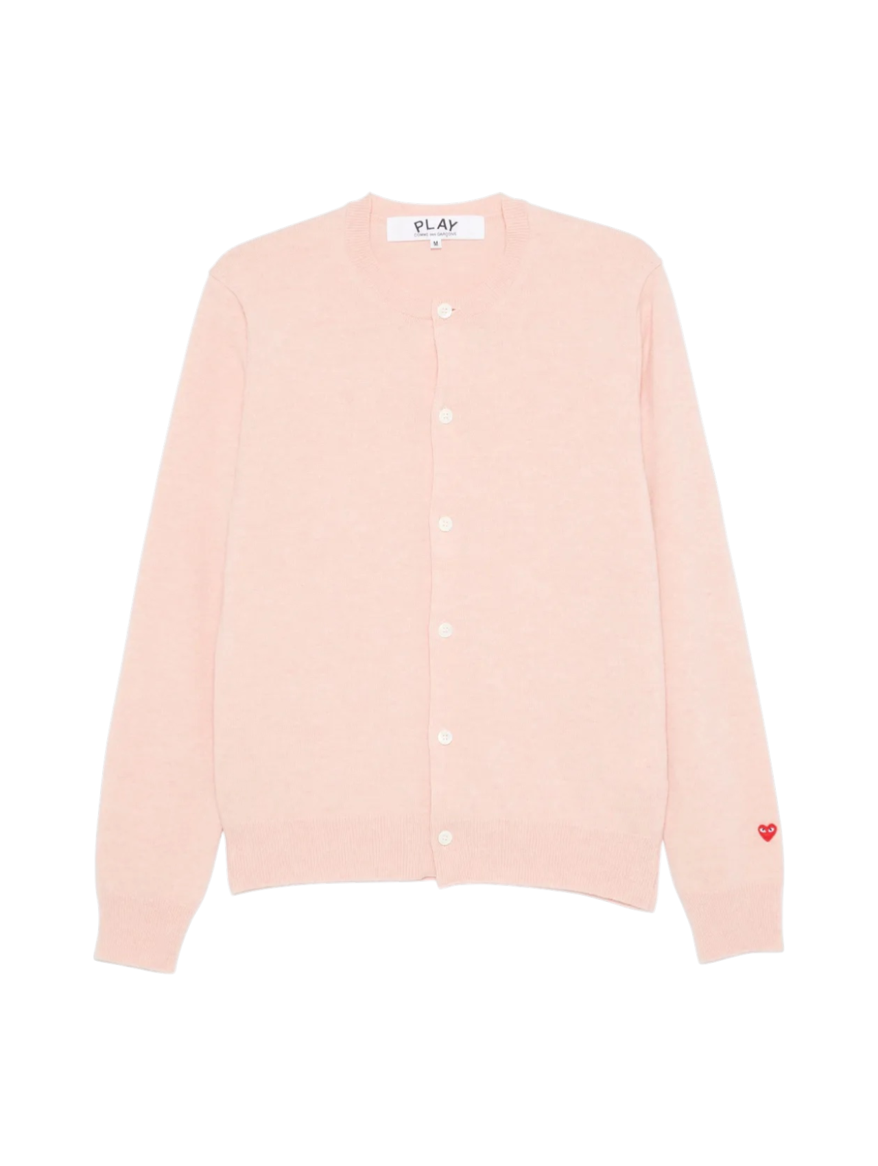CDG Play Light Pink Logo Patch Cardigan