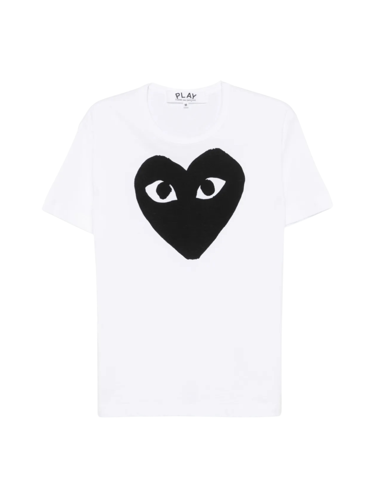 CDG PLAY White & Black Heart Printed Tshirt