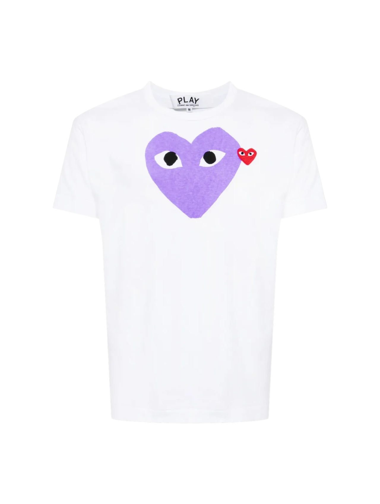 CDG PLAY Purple Double Heart T-Shirt