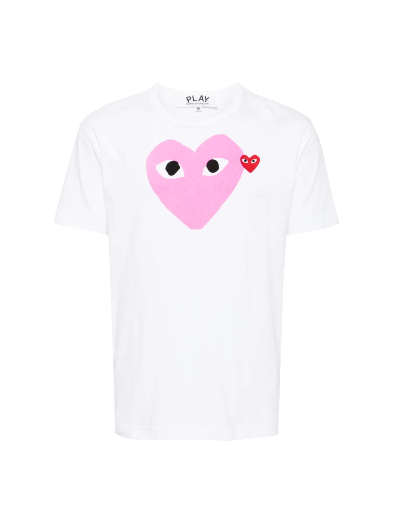 CDG PLAY Pink Double Heart T-Shirt