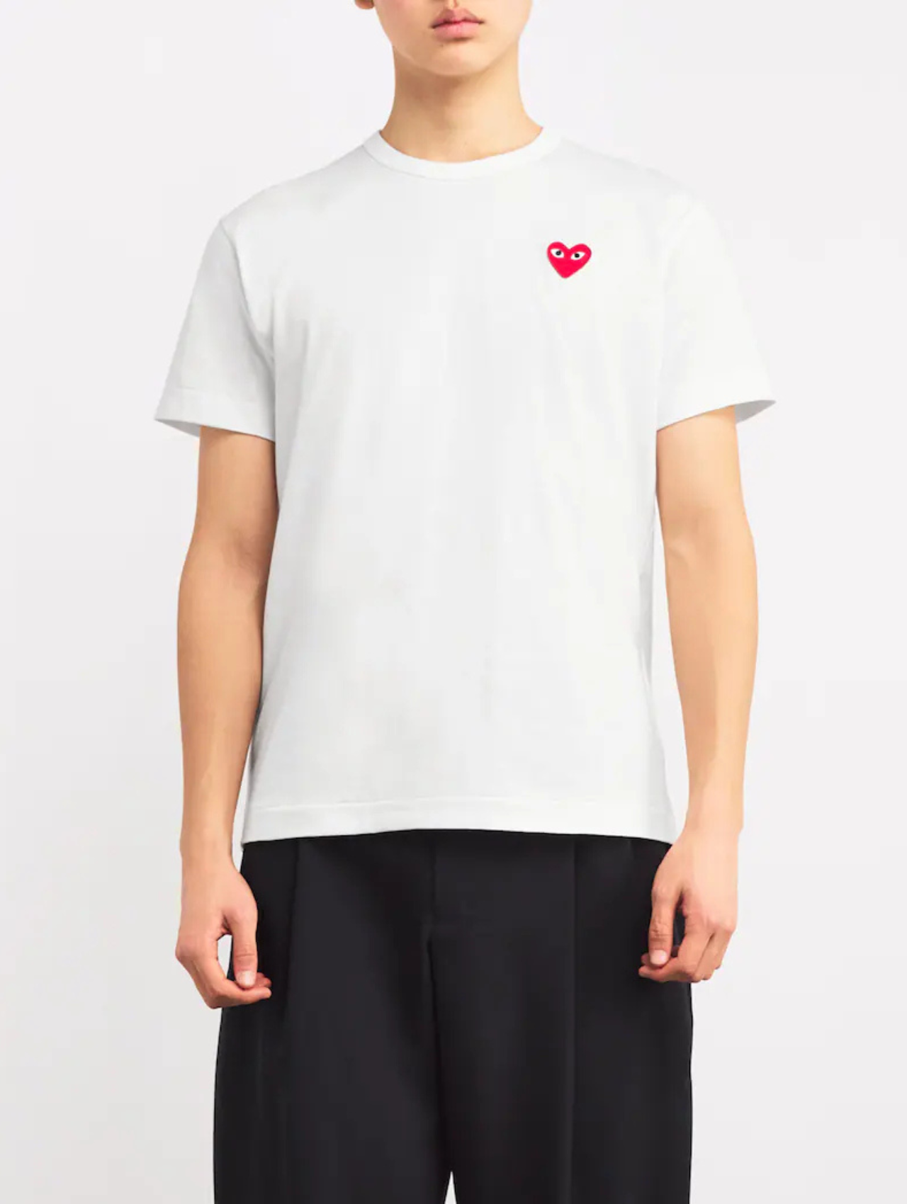 CDG PLAY White Logo Patch T-Shirt