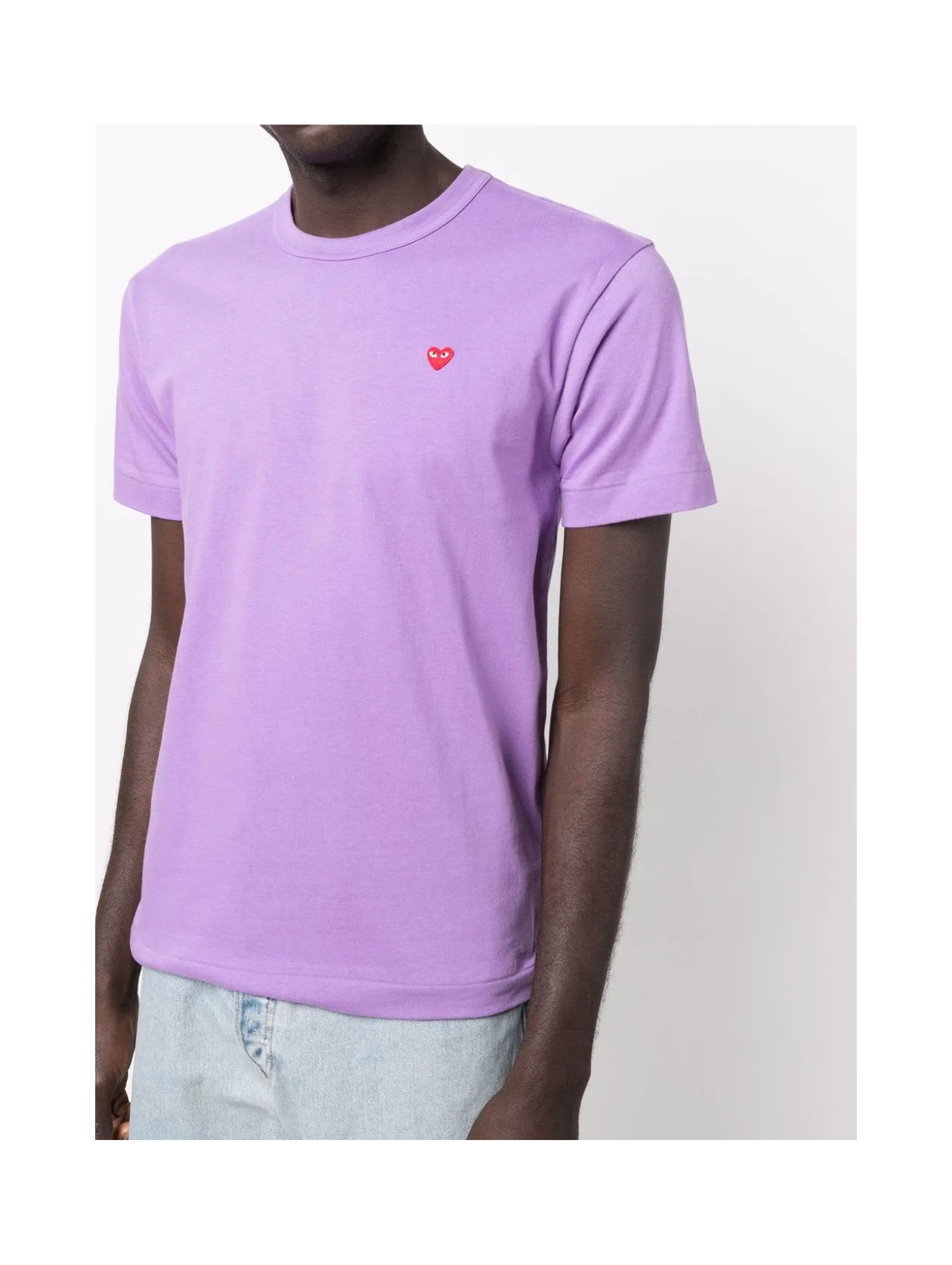 CDG PLAY Purple Small Logo Patch Tshirt
