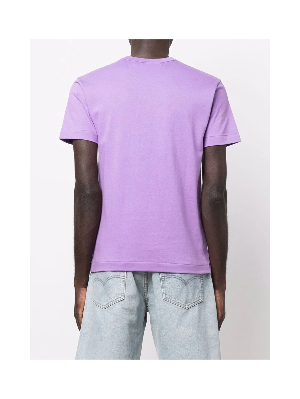 CDG PLAY Purple Small Logo Patch Tshirt